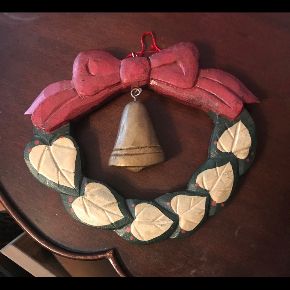 Vintage wooden Christmas wreath